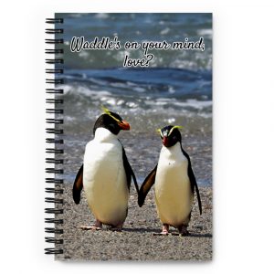 Waddle’s on your mind, love? Penguin Couple spiral Notebook