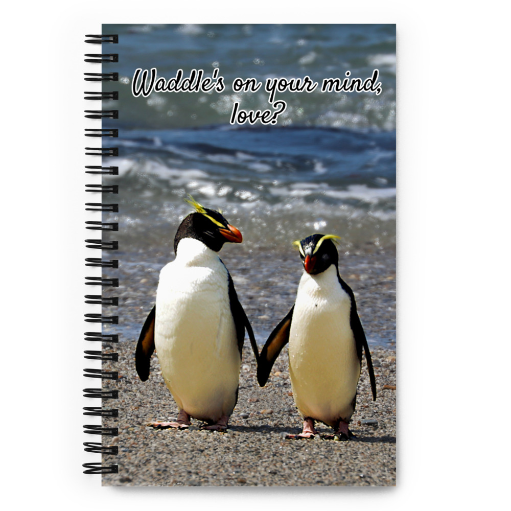 Personalized Penguin Notebook No Lines, Lined or Unlined Spiral Softcover  Book, Art Book Sketchbook, Animal Notebooks Cute