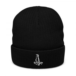 Galapagos Penguin RECYCLED cuffed beanie (white penguin)