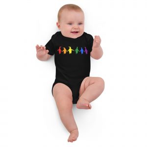 Pride Penguin Organic cotton baby bodysuit