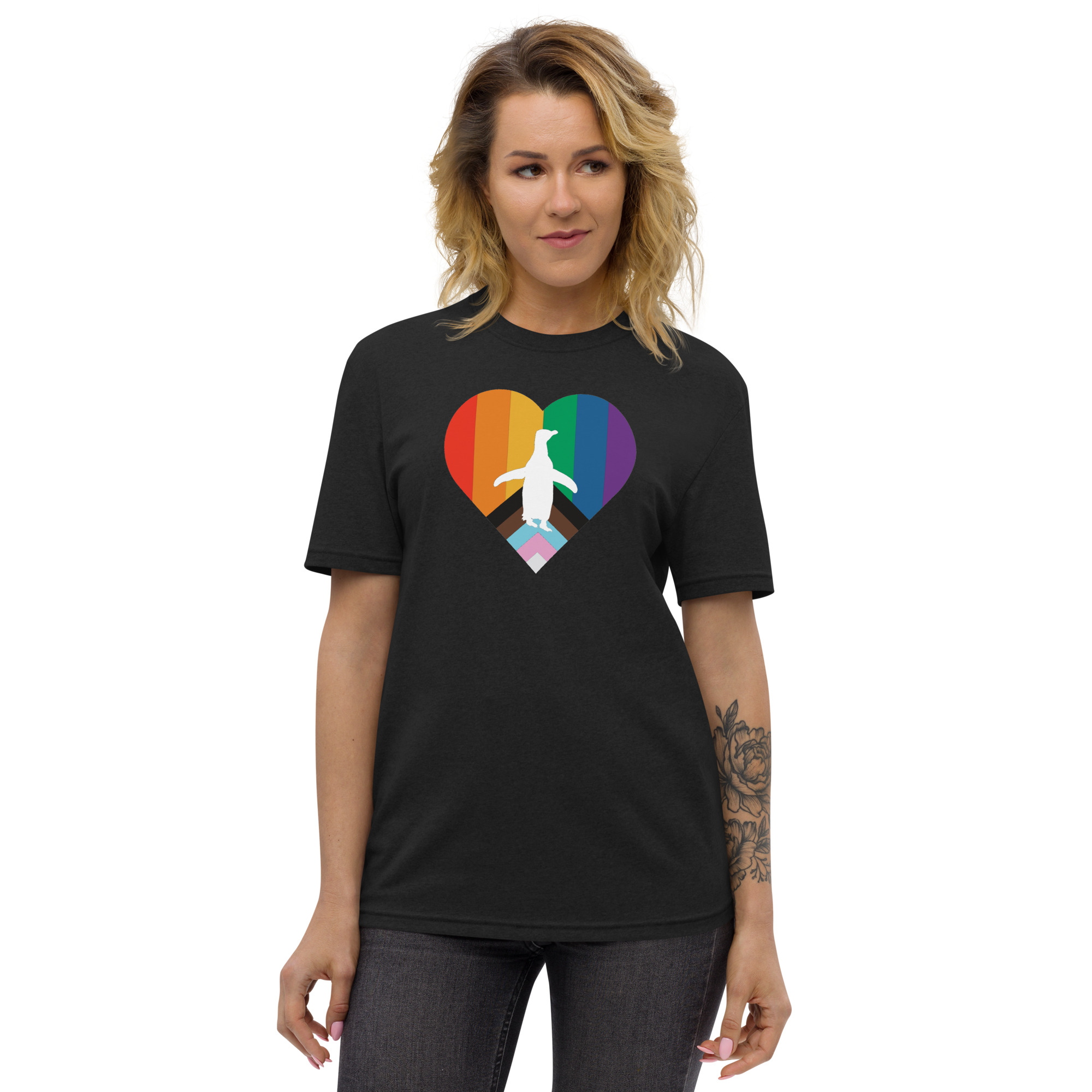 Pride Penguin Heart Unisex RECYCLED t-shirt