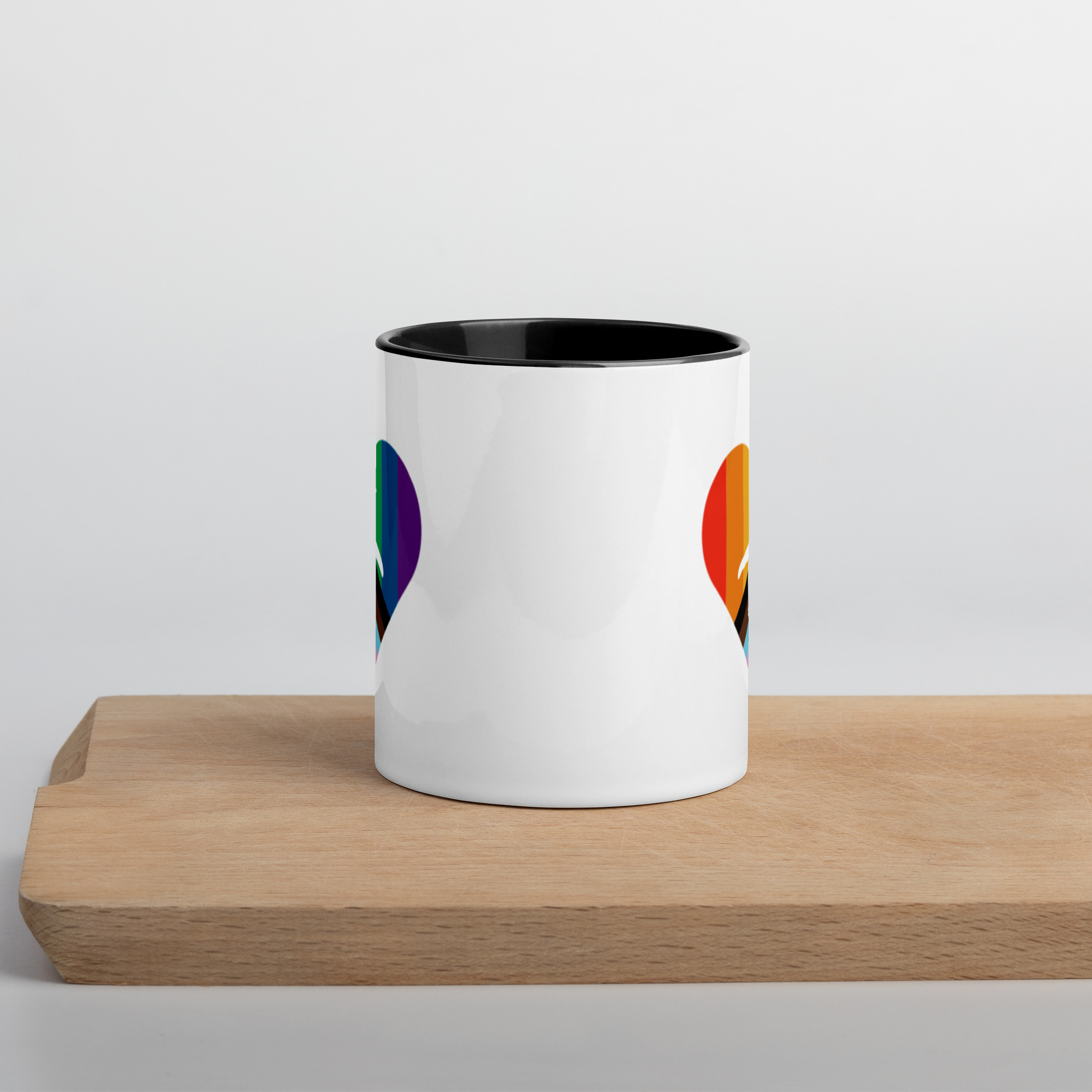 Pride Penguin Heart Mug with Color Inside