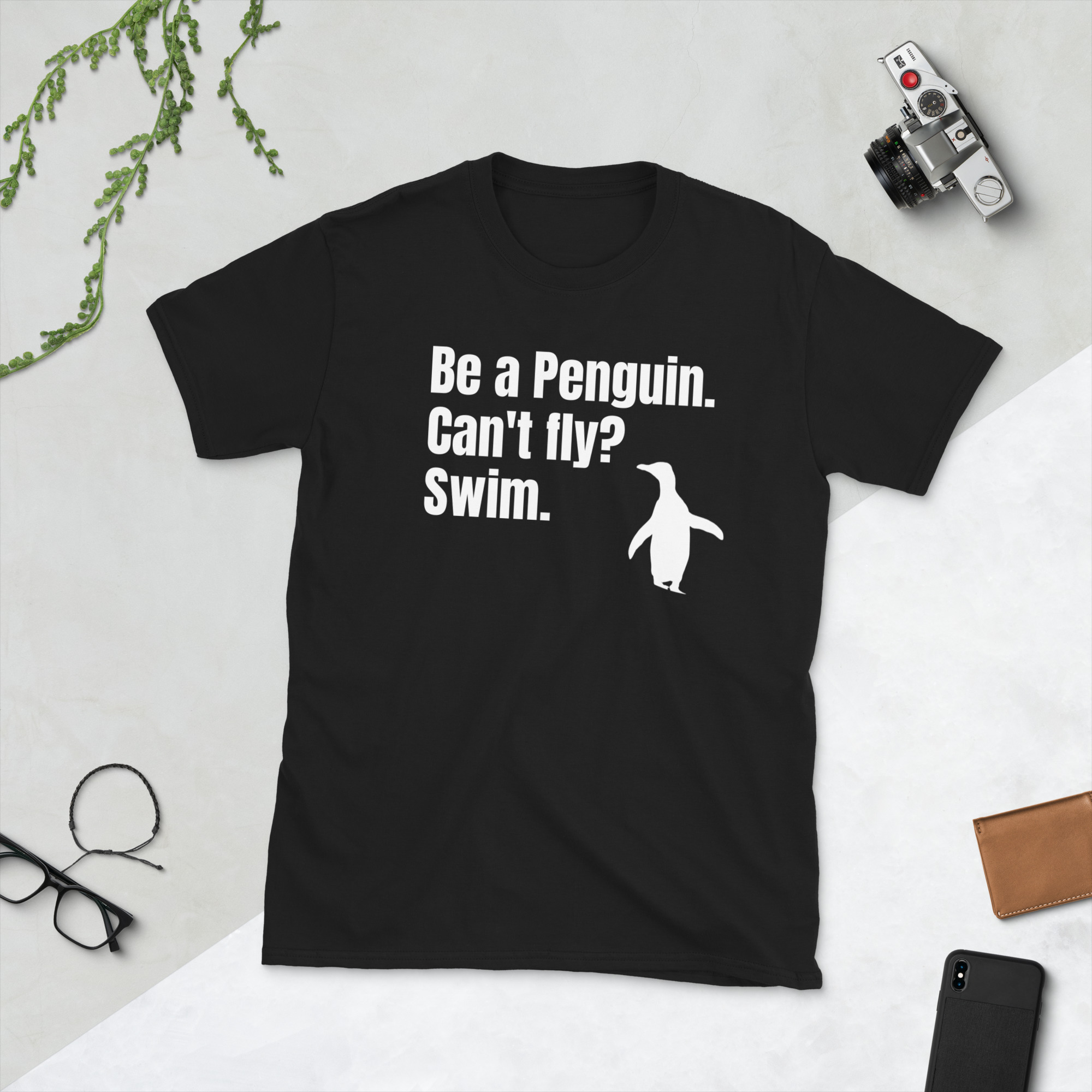 Can’t Fly? Swim like a Hoiho Penguin Short-Sleeve Unisex T-Shirt