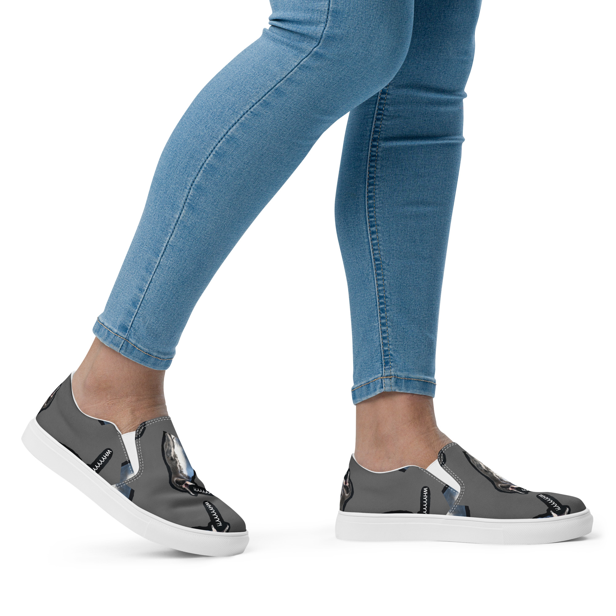 GP questions life grey Women’s sized slip-on canvas shoes