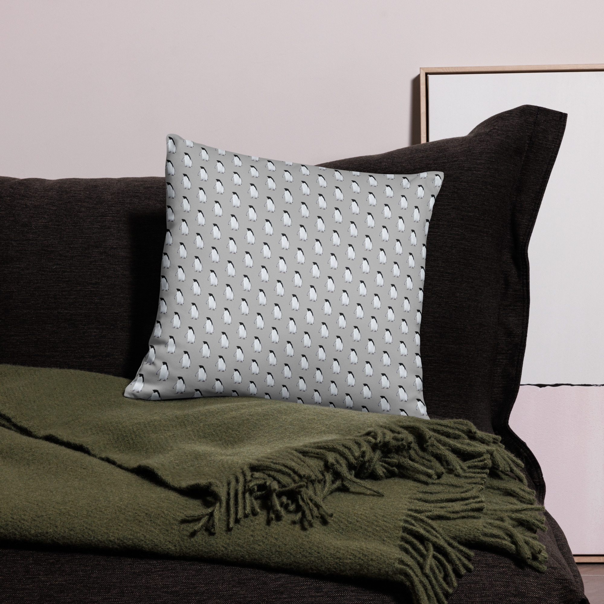 Adelie Penguin patterned Pillow