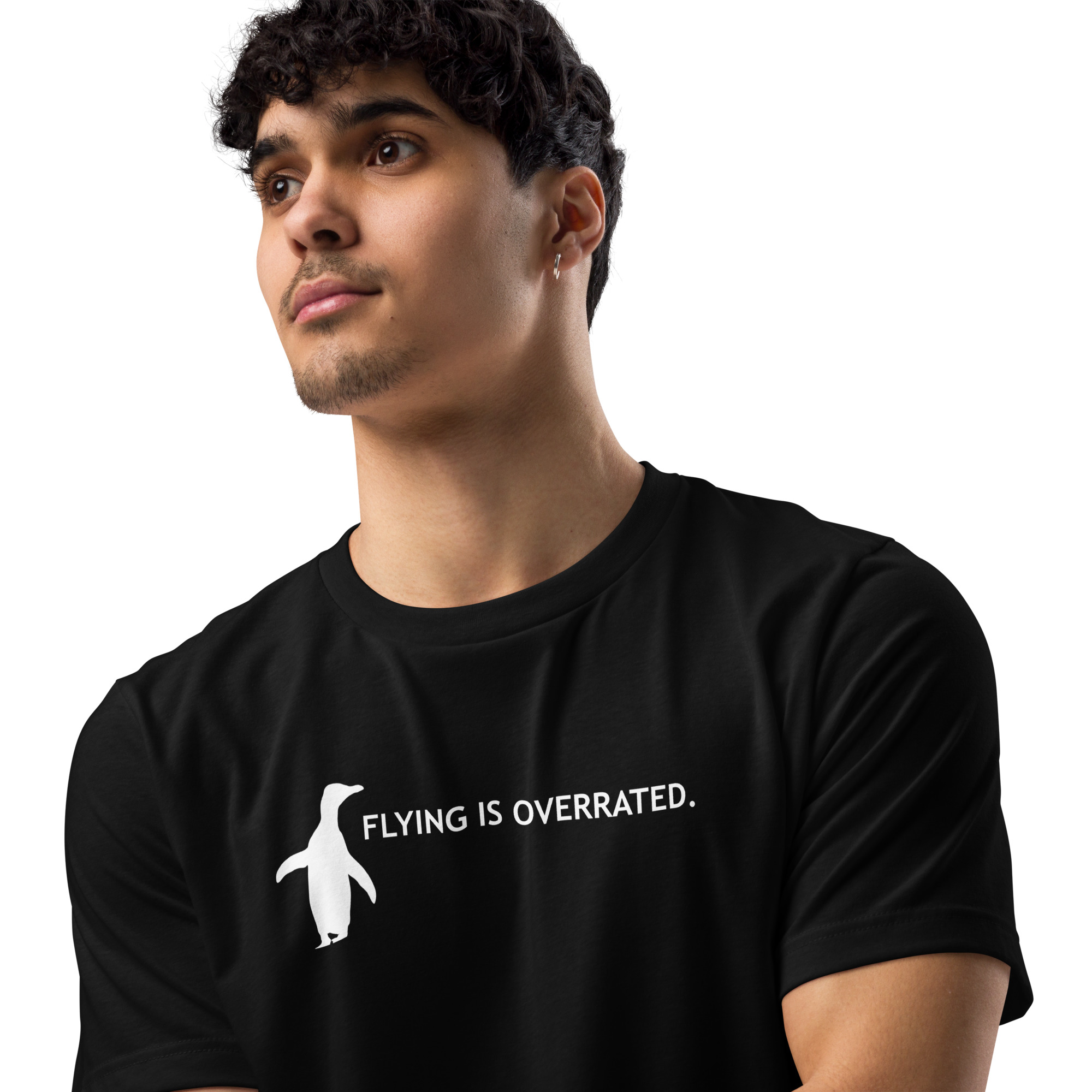 Hoiho Penguin flying is overrated Unisexed staple eco t-shirt