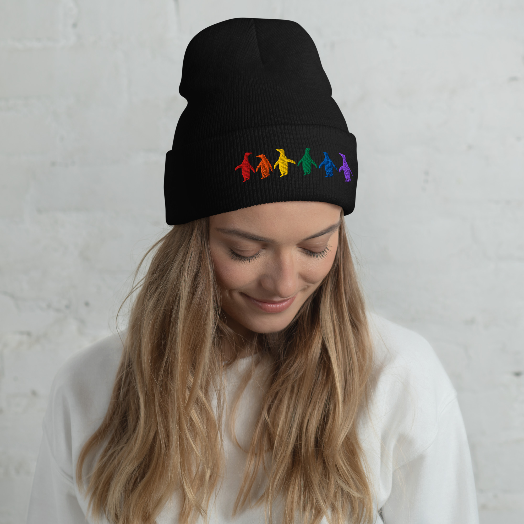 Pride Marching Penguins Cuffed Beanie